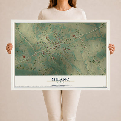 Map of Milano, Texas, 24 x 36 inch unframed archival matte print
