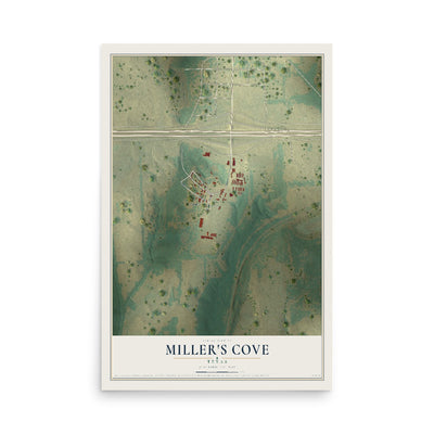 Map of Miller's Cove, Texas, 12 x 18 inch unframed archival matte print