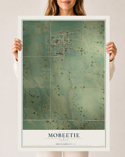 Map of Mobeetie, Texas, 24 x 36 inch unframed archival matte print