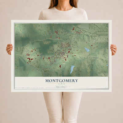 Map of Montgomery, Texas, 24 x 36 inch unframed archival matte print