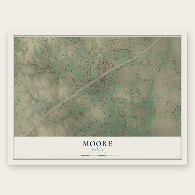 Moore, Texas map print, the full design