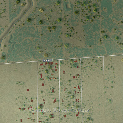 Close-up of the map of Morgan Farm, Texas print showing street and building detail