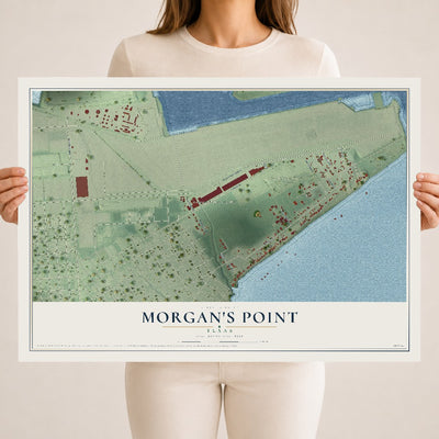Map of Morgan's Point, Texas, 18 x 24 inch unframed archival matte print