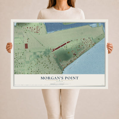 Map of Morgan's Point, Texas, 24 x 36 inch unframed archival matte print
