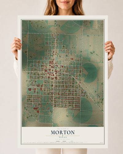 Map of Morton, Texas, 24 x 36 inch unframed archival matte print