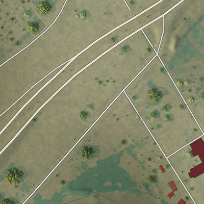 Second close-up of the map of Mount Calm, Texas print showing more streets and buildings