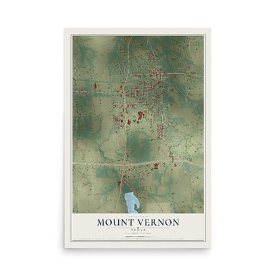 Map of Mount Vernon, Texas, 12 x 18 inch unframed archival matte print