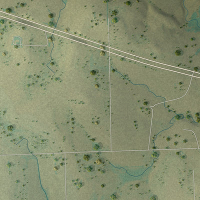 Second close-up of the map of Muenster, Texas print showing more streets and buildings