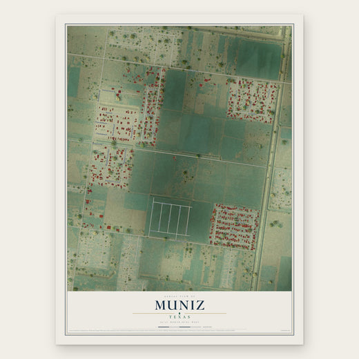 Muniz, Texas map print, the full design