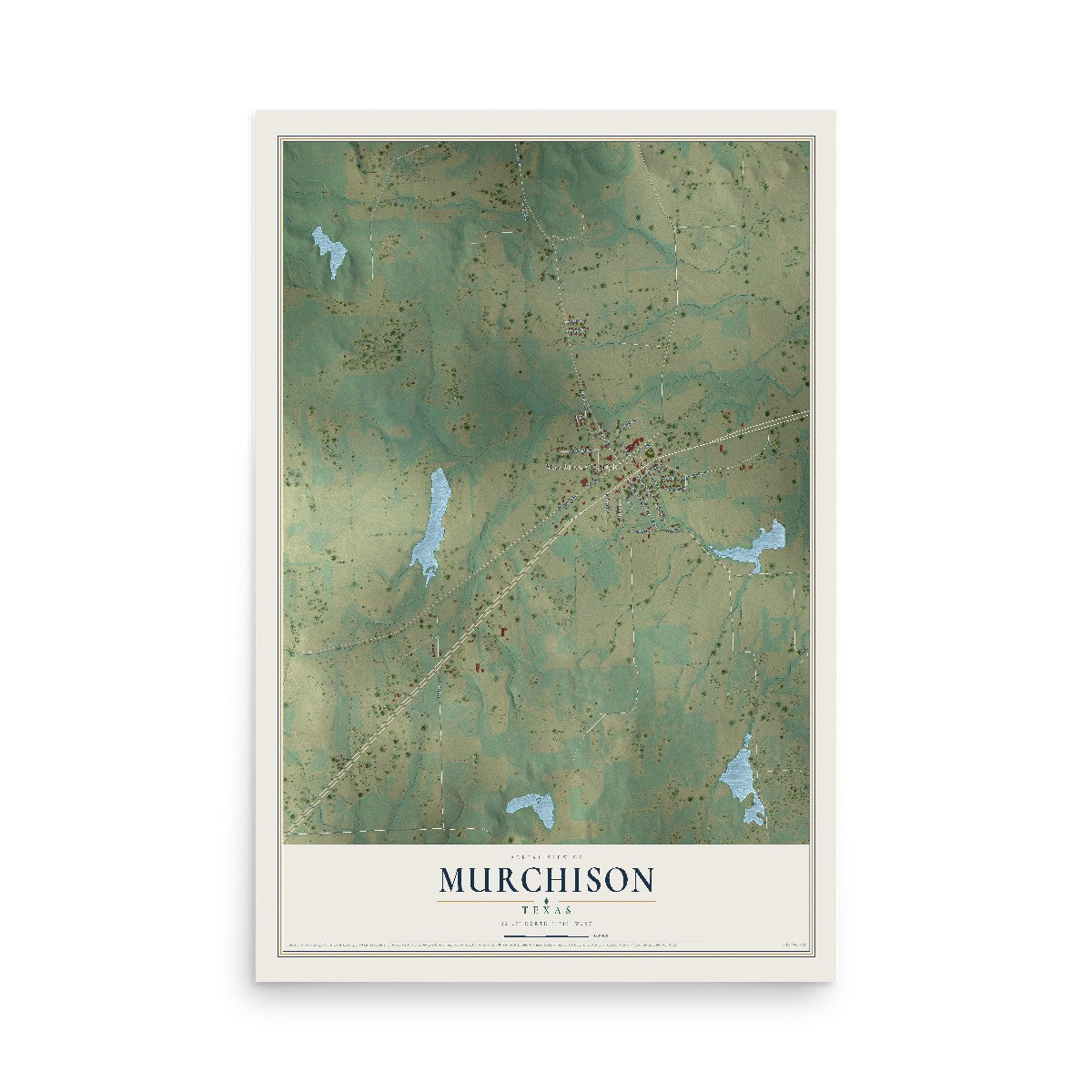Map of Murchison, Texas, 12 x 18 inch unframed archival matte print