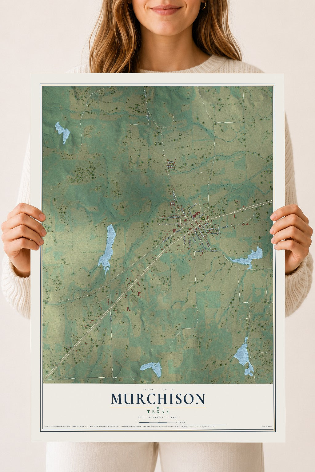 Map of Murchison, Texas, 18 x 24 inch unframed archival matte print