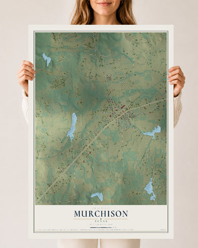 Map of Murchison, Texas, 24 x 36 inch unframed archival matte print