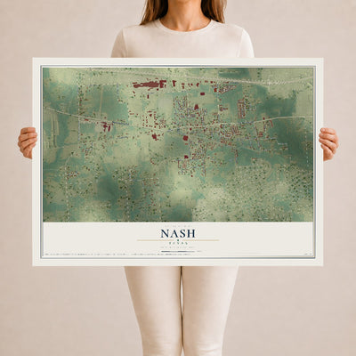 Map of Nash, Texas, 24 x 36 inch unframed archival matte print