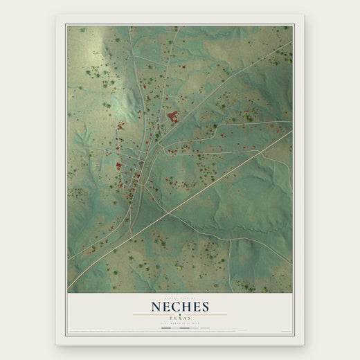 Neches, Texas map print, the full design