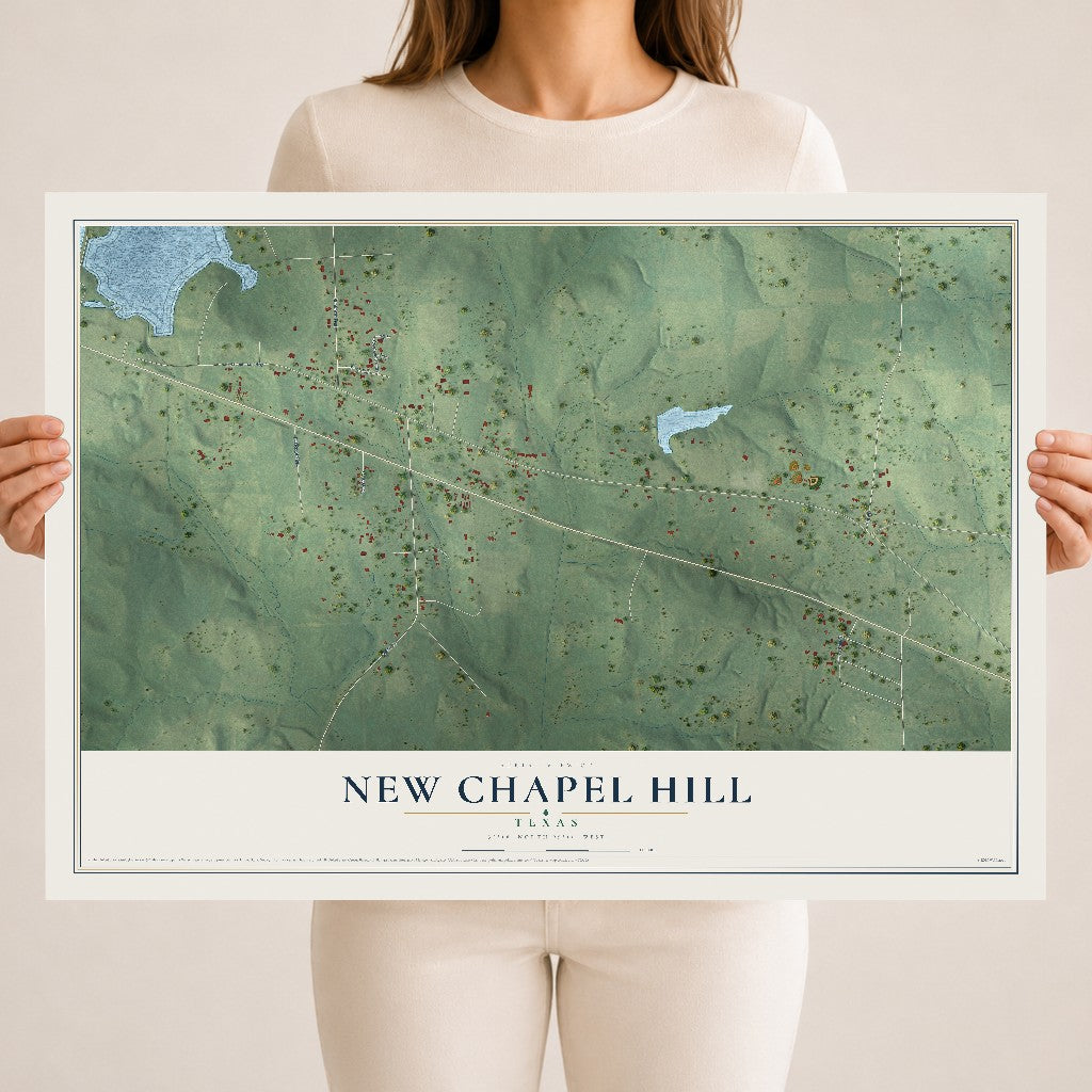 Map of New Chapel Hill, Texas, 18 x 24 inch unframed archival matte print