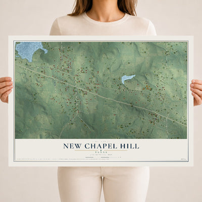 Map of New Chapel Hill, Texas, 18 x 24 inch unframed archival matte print
