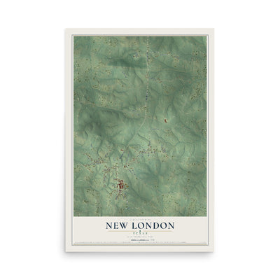Map of New London, Texas, 12 x 18 inch unframed archival matte print