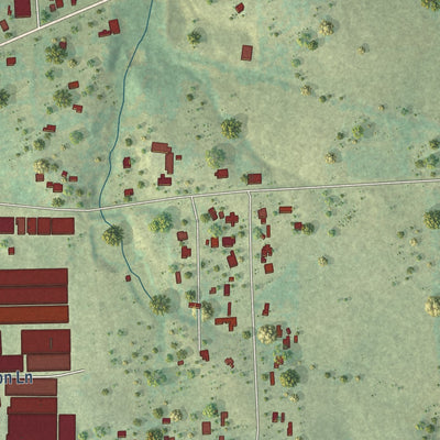 Close-up of the map of New Summerfield, Texas print showing street and building detail