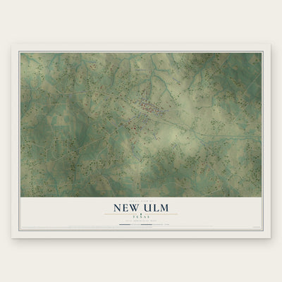 New Ulm, Texas map print, the full design