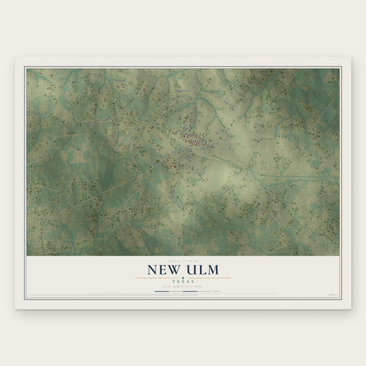 New Ulm, Texas map print, the full design