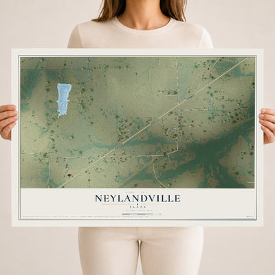 Map of Neylandville, Texas, 18 x 24 inch unframed archival matte print
