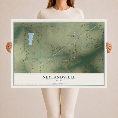 Map of Neylandville, Texas, 24 x 36 inch unframed archival matte print