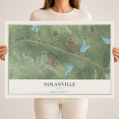 Map of Nolanville, Texas, 18 x 24 inch unframed archival matte print