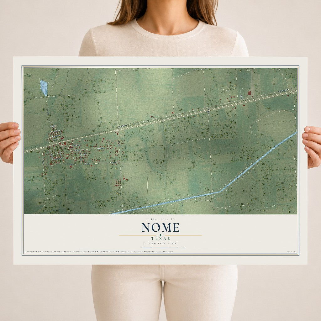 Map of Nome, Texas, 18 x 24 inch unframed archival matte print