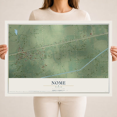 Map of Nome, Texas, 18 x 24 inch unframed archival matte print