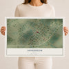 Map of Nordheim, Texas, 12 x 18 inch unframed archival matte print