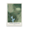 Map of North Cleveland, Texas, 12 x 18 inch unframed archival matte print