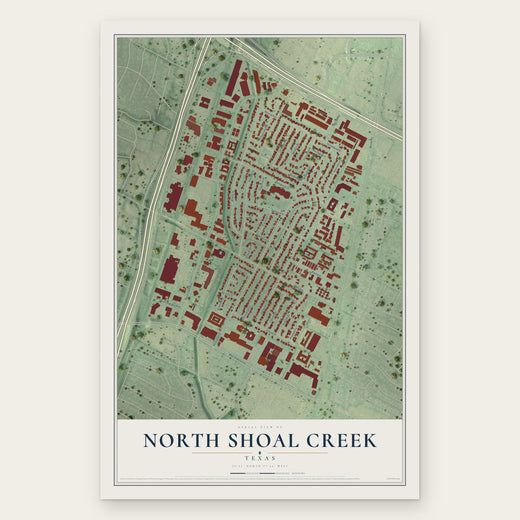 North Shoal Creek, Texas map print, the full design