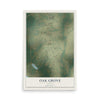 Map of Oak Grove, Texas, 12 x 18 inch unframed archival matte print