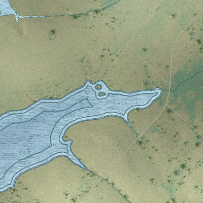 Close-up of the map of Oak Ridge, Kaufman County, Texas print showing street and building detail
