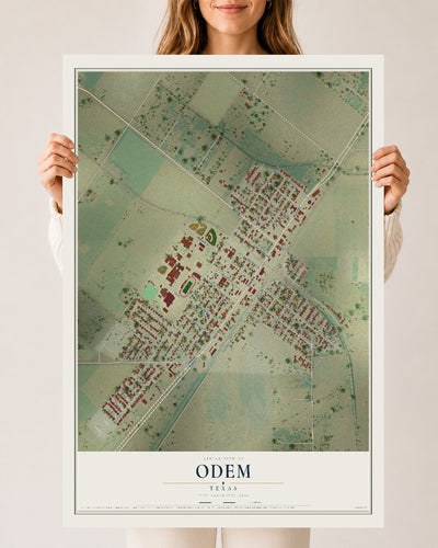 Map of Odem, Texas, 24 x 36 inch unframed archival matte print