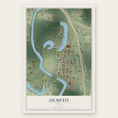 Olmito, Texas map print, the full design