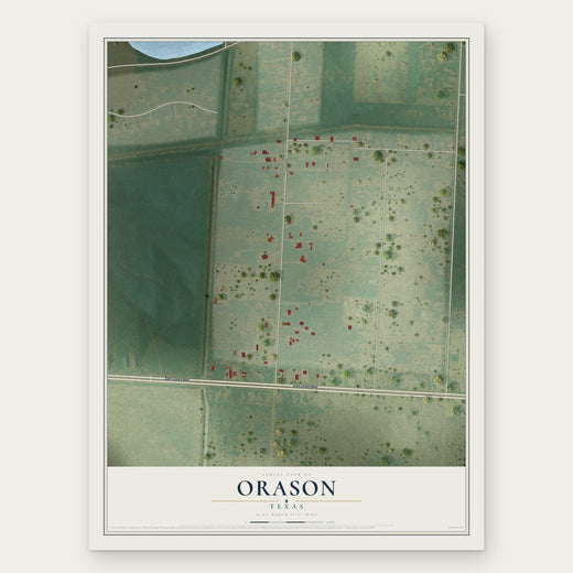 Orason, Texas map print, the full design