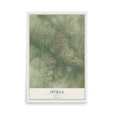 Map of Ovilla, Texas, 12 x 18 inch unframed archival matte print