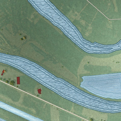 Second close-up of the map of Oyster Creek, Texas print showing more streets and buildings