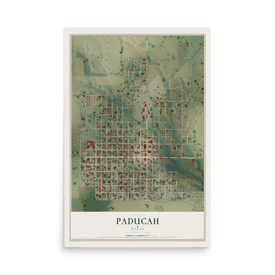 Map of Paducah, Texas, 12 x 18 inch unframed archival matte print