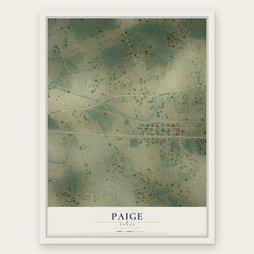 Paige, Texas map print, the full design