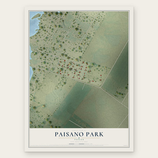 Paisano Park, Texas map print, the full design
