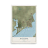 Map of Palacios, Texas, 12 x 18 inch unframed archival matte print
