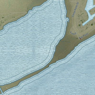 Second close-up of the map of Palacios, Texas print showing more streets and buildings