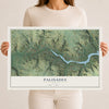 Map of Palisades, Texas, 12 x 18 inch unframed archival matte print