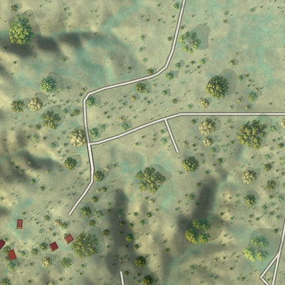 Second close-up of the map of Palisades, Texas print showing more streets and buildings