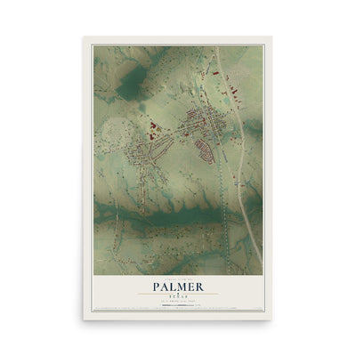 Map of Palmer, Texas, 12 x 18 inch unframed archival matte print