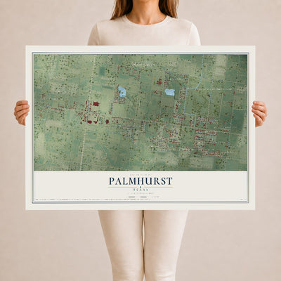 Map of Palmhurst, Texas, 24 x 36 inch unframed archival matte print