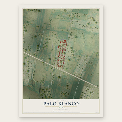 Palo Blanco, Texas map print, the full design