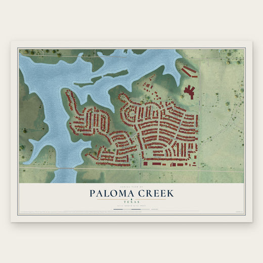 Paloma Creek, Texas map print, the full design